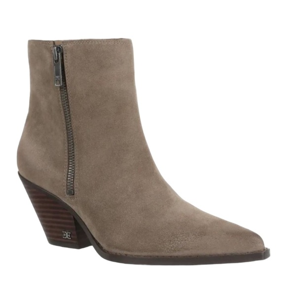 Sam Edelman Jane Bootie Desert Olive Leather Stacked Heel Zip Up Size 10 NWT - Picture 11 of 11